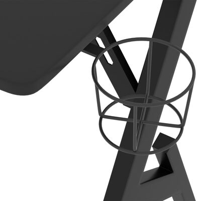 vidaXL mänguri arvutilaud Y-jalgadega, must, 90x60x75 cm