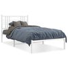 vidaXL metallist voodiraam peatsiga, valge, 100x200 cm