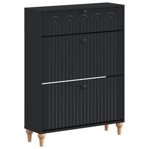 vidaXL Kinga kapp ALKMAAR 78 x 24 x 103 cm Tehispuit Must