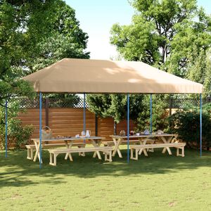 vidaXL kokkupandav pop-up peotelk, beež, 580x292x315 cm
