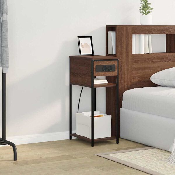 vidaXL &Ouml;&ouml;lambi kapp Pruun tamme 41 x 28 x 76 cm Tehispuit