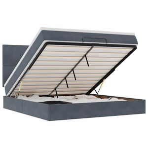 vidaXL Ottomani voodiraam madratsitega, tumehall, 180x200 cm, samet