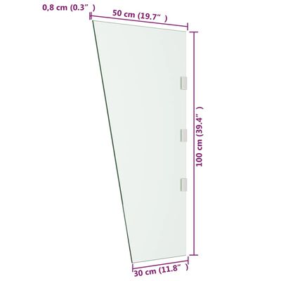 vidaXL ukse varikatuse külgpaneelid 2 tk, läbipaistev karastatud klaas