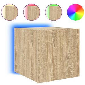 vidaXL teleri seinakapp LED-tuledega, Sonoma tamm, 30,5 x 35 x 30 cm