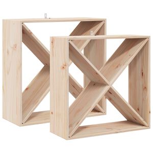 vidaXL Veepudeli Riiul 2 pcs Neutraalne 62 x 25 x 62 cm Tahke mänd