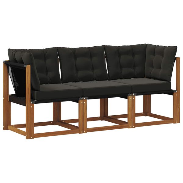 vidaXL Aed ja nurga diivan padjaga 3 T&uuml;kk Neutraalne