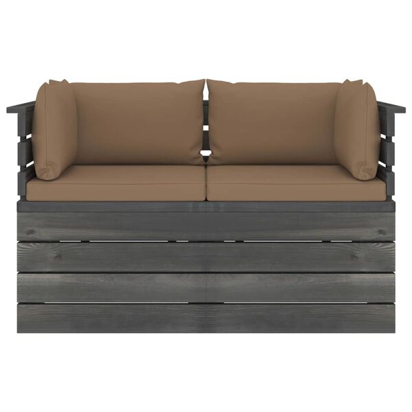 vidaXL 2-osaline kaubaalustest diivan patjadega m&auml;nnipuit