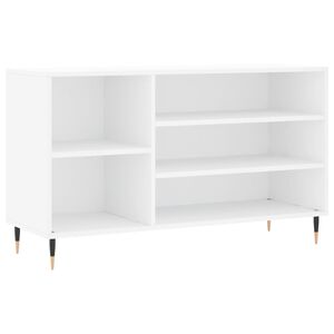 vidaXL jalatsikapp, k&otilde;rgl&auml;ikega valge, 102x36x60 cm, tehispuit