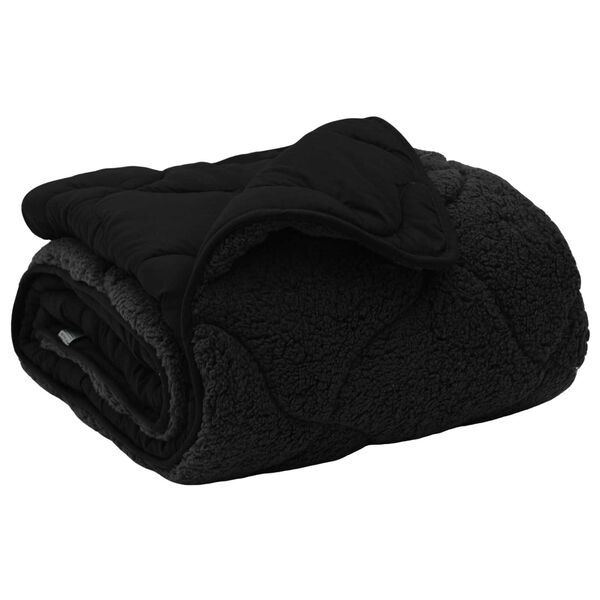 vidaXL T&auml;ispika aasta tekk Must 240 x 260 cm Mikrokiud ja Teddy villa