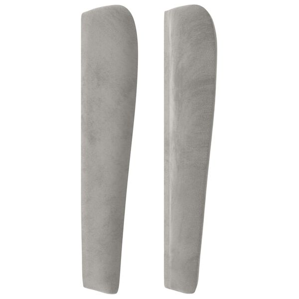 vidaXL voodipeats servadega, helehall, 203x23x118/128 cm, samet