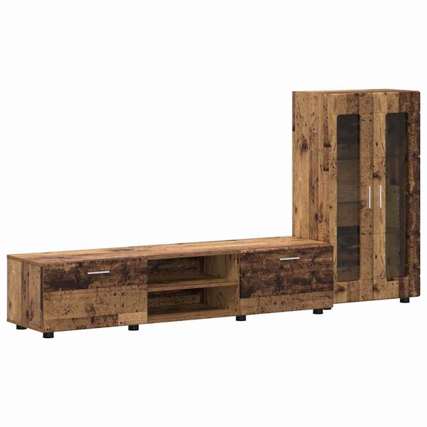 vidaXL Telerikapi komplekt sahtliga uksega FLORIN Vana puit Tehispuit