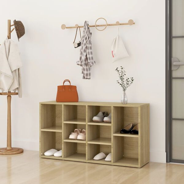 vidaXL jalatsipink, Sonoma tamm, 103 x 30 x 55 cm, tehispuit