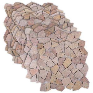 vidaXL Mosaiik Tellised Punane 30 x 30 cm Marmor