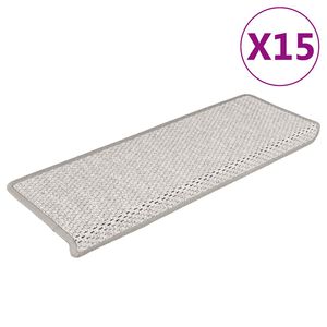 vidaXL isekleepuv trepivaip, 15 tk, 65x21x4 cm, plaatina