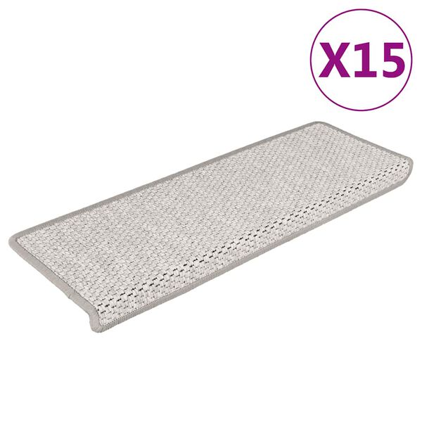 vidaXL isekleepuv trepivaip, 15 tk, 65x21x4 cm, plaatina