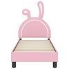 vidaXL Kuni 3-aastase voodi raam koos peatoega Roosa 70 x 140 cm PU