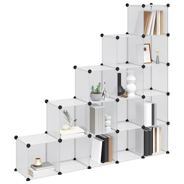 vidaXL hoiukuubikute korrastaja, 15 kuubikut, l&auml;bipaistev PP