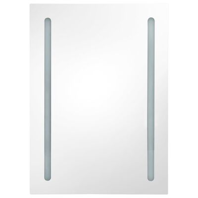 vidaXL LED vannitoa peegelkapp, tamm, 50 x 13 x 70 cm