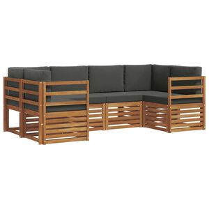 vidaXL Nurgadiivanikomplekt padjaga 6 pcs Looduslik ja antriit