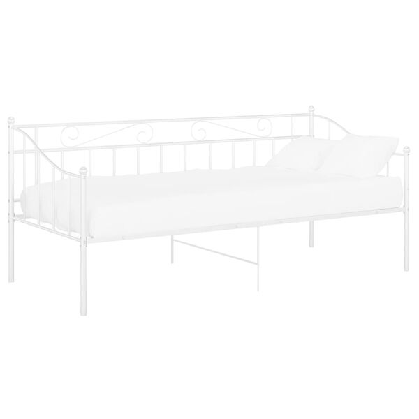 vidaXL diivanvoodiraam, valge, metall, 90 x 200 cm