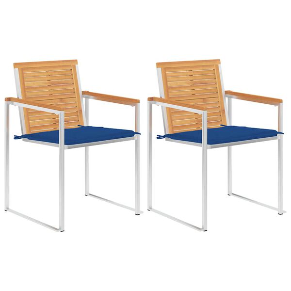 vidaXL aiatoolid istmepatjadega, 2 tk, tiikpuu ja teras