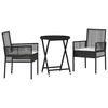 vidaXL Aia Bistroo Komplekt 3 pcs Must pol&uuml;rotang