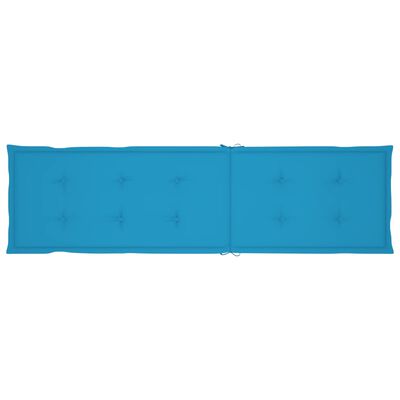 vidaXL päevitustooli istmepadi, sinine, (75 + 105) x 50 x 3 cm