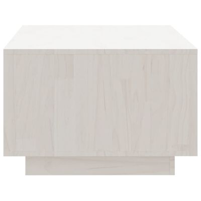 vidaXL kohvilaud, valge, 110x50x33.5 cm, täismännipuit