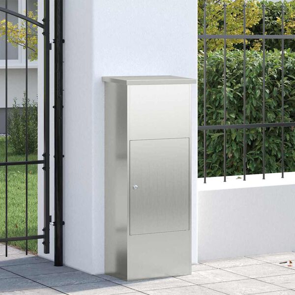 vidaXL Pakiautomaat ladustamisega Must 44,5 x 29 x 110,5 cm Tsinkteras