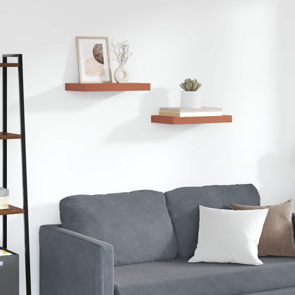 vidaXL Seinariiul 2 pcs Punane 40 x 23,5 x 4 cm Tehispuit