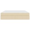 vidaXL Voodi hoiukohaga ja madratsiga cream 160 x 200 cm Pol&uuml;ester