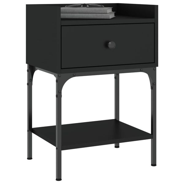 vidaXL &ouml;&ouml;kapid 2 tk, must, 40,5 x 31 x 60 cm, tehispuit