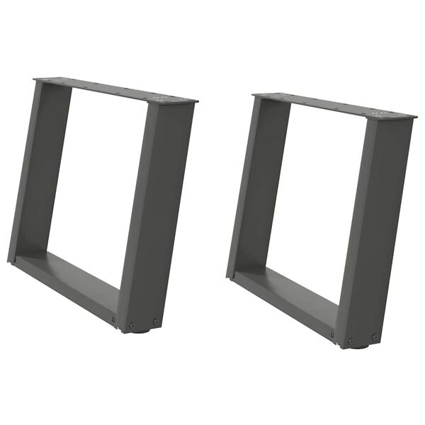 vidaXL kohvilaua jalad U-kujulised 2 tk, antratsiithall, 60 x (42-43) cm, teras