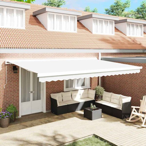 vidaXL Varikatuse asenduskangas Valge 280 x 245 cm Polüester