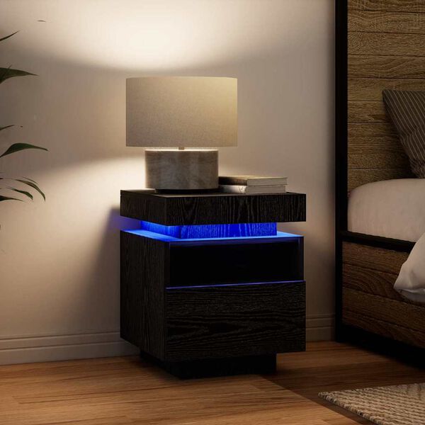 vidaXL &Ouml;&ouml;lambi kapp sahtliga Must tamm 40 x 39 x 48,5 cm Tehispuit