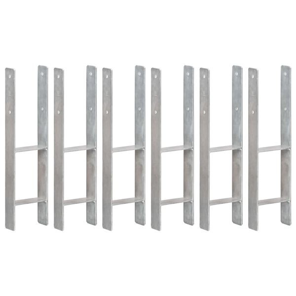 vidaXL maavaiad 6 tk hõbedane 14 x 6 x 60 cm tsingitud teras