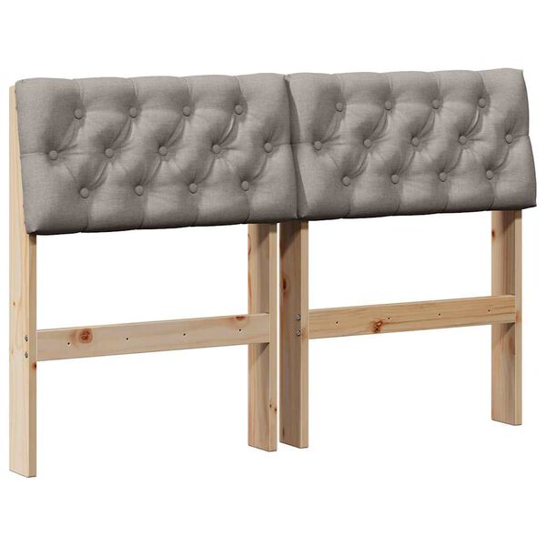 vidaXL Polsterdatud voodiots Pruunikashall 120 cm Tahke m&auml;nd