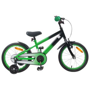 vidaXL Laste Bike 16 Tolli 4&ndash;6 aastastele Roheline must