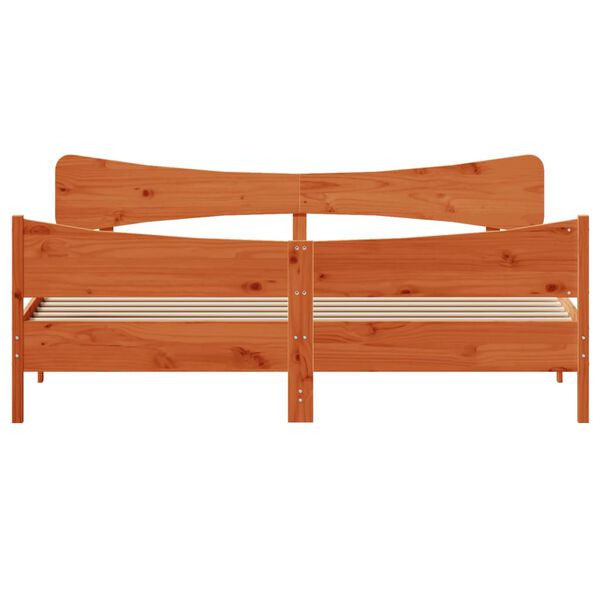 vidaXL voodiraam ilma madratsita, vahapruun, 200 x 200 cm, m&auml;nnipuit