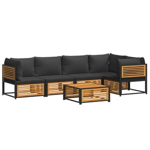 vidaXL 6-osaline aiam&ouml;&ouml;bli komplekt patjadega, akaatsiapuit