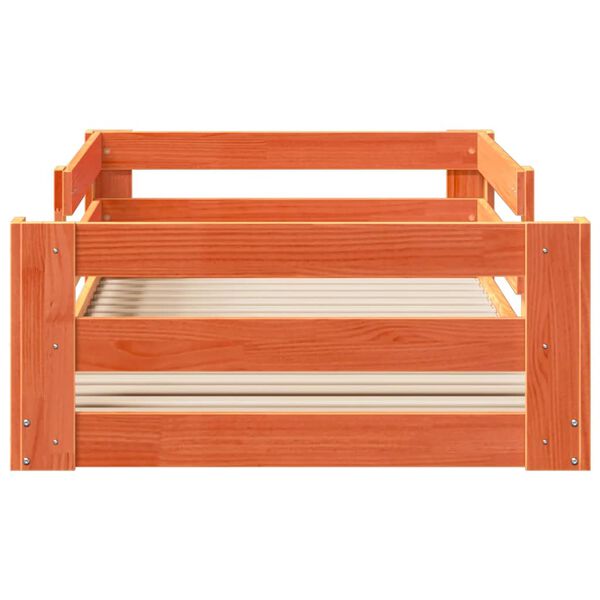 vidaXL voodiraam ilma madratsita vahapruun 80x160 cm männipuit