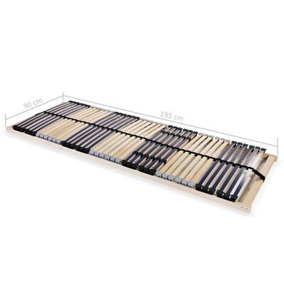 vidaXL lippidega voodi aluspõhi, 42 liistu, 7 piirkonda, 90 x 200 cm