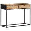 vidaXL konsoollaud, 100 x 35 x 75 cm, mangopuit, naturaalne roog