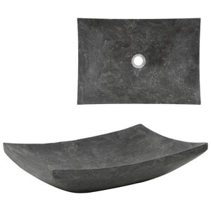 vidaXL valamu 50 x 35 x 12 cm, marmor, must