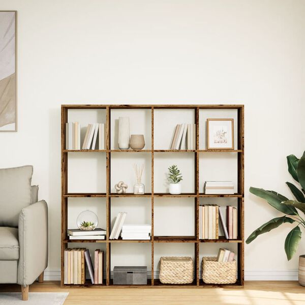 vidaXL raamaturiiul, vana puit, 137,5x29x137,5 cm, tehispuit