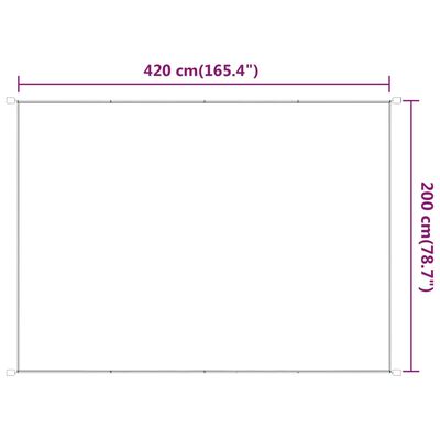 vidaXL vertikaalne varikatus valge 200x420 cm Oxfordi kangas