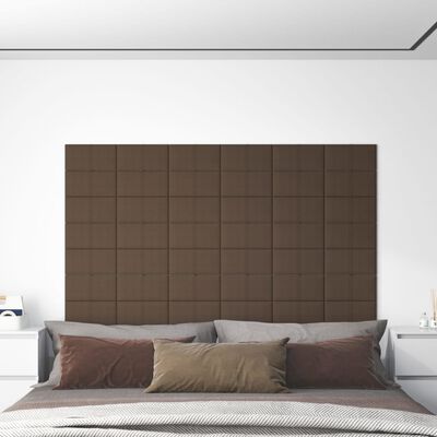 vidaXL seinapaneelid 12 tk, pruun, 30 x 15 cm, kangas, 0,54 m²