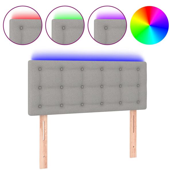 vidaXL LED-voodipeats, helehall, 80x5x78/88 cm, kangas