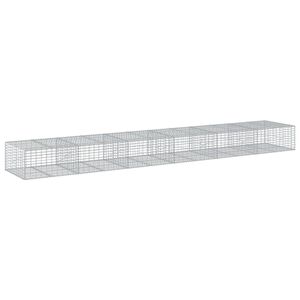 vidaXL kaanega gabioonkorv, 600 x 100 x 50 cm, tsingitud raud