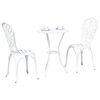 vidaXL Aia Bistroo Komplekt 3 pcs Valge Alumiinium